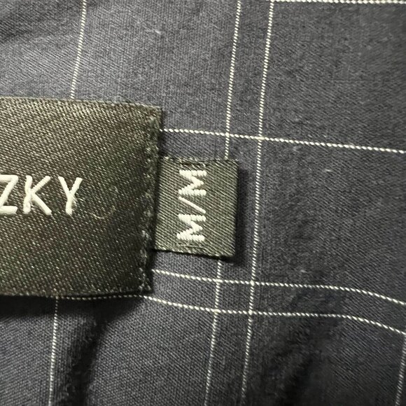 Wayne Gretzky Button Down Shirt Men Size M Navy Blue Window Pane Short Sleeve - Picture 5 of 12